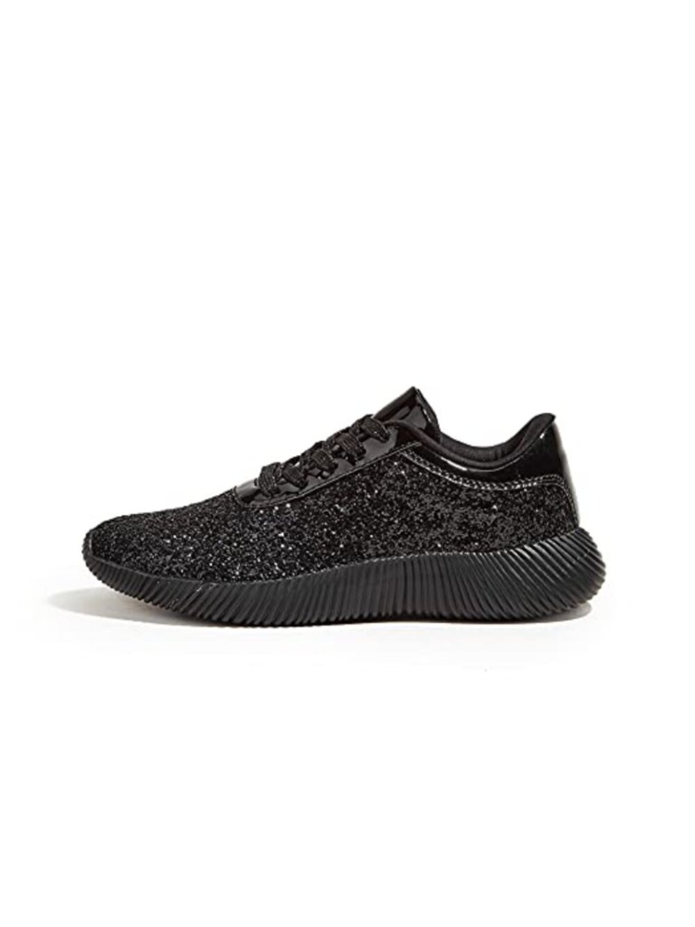 Glitter Sparkly Fashion Sneakers Lace-Up Athletic Tennis Shoes Lightweight